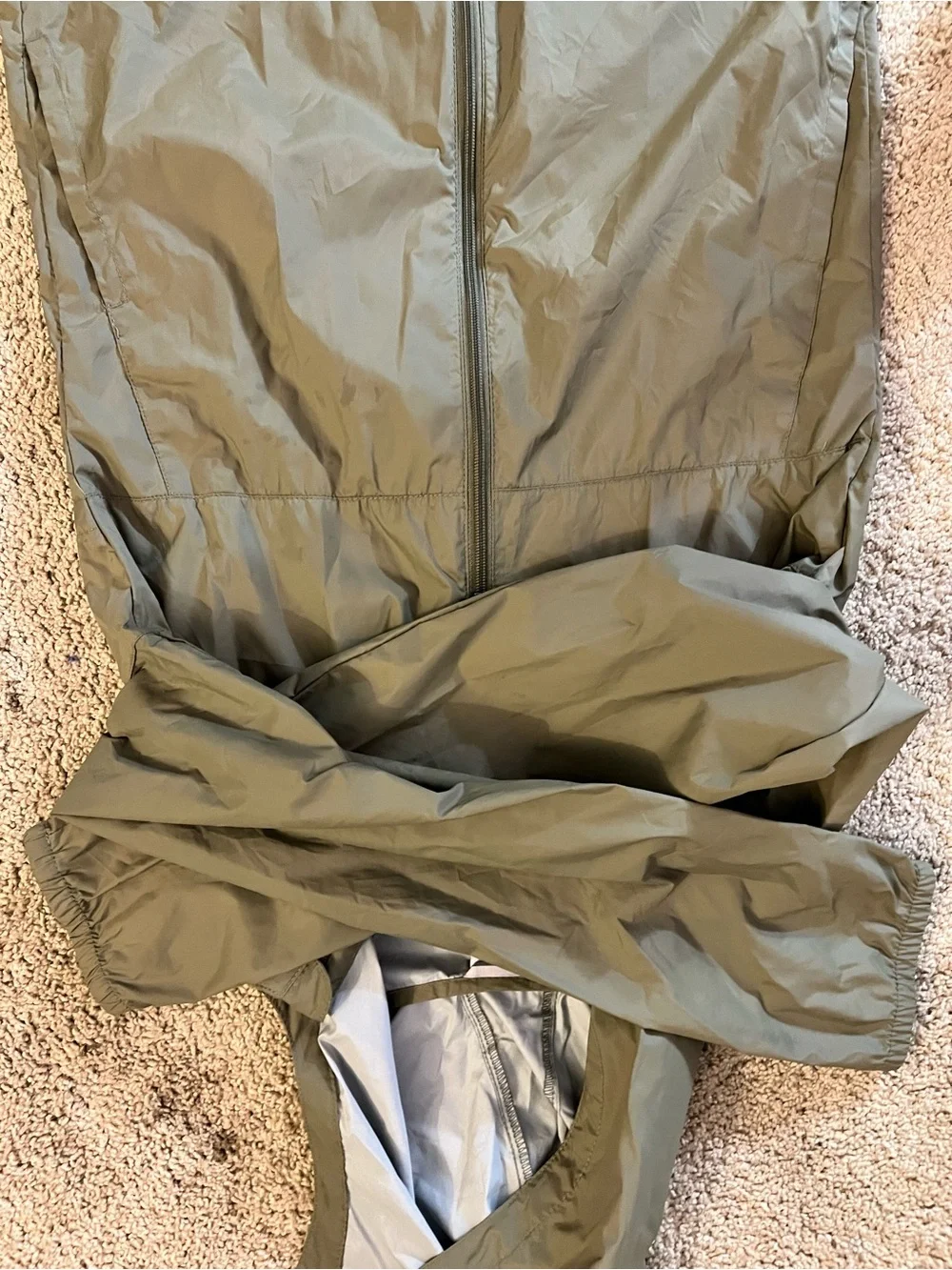 Kids Olive Green Raincoat with Hood